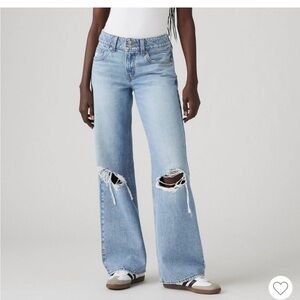 Levi's Light Blue Distressed Flare Jeans